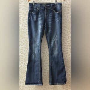 Vintage Y2K Zco Junior’s 11 Low Rise Bootcut Flare Jeans Distressed Fade